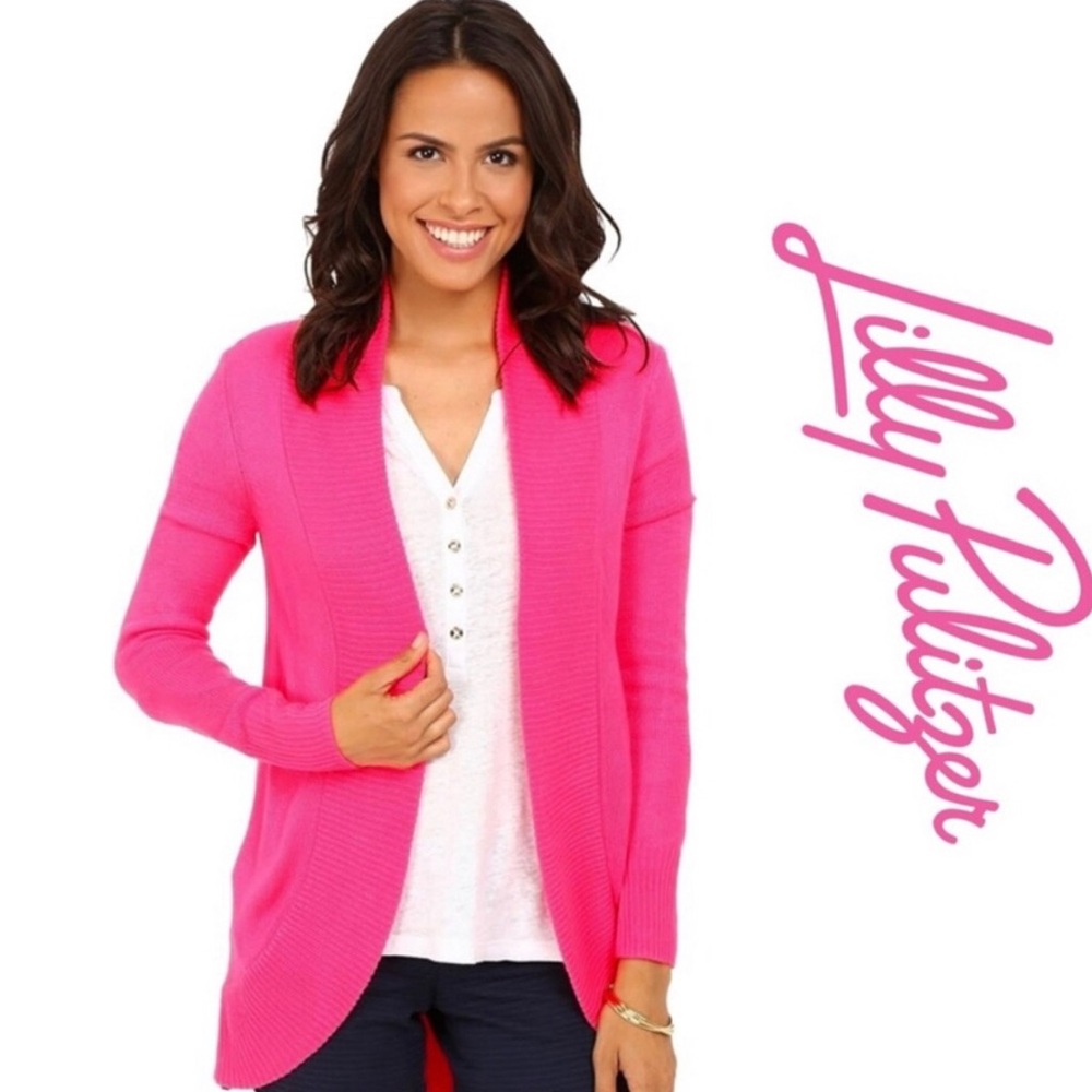 Lilly Pulitzer Neon Pink Open-Front Cardigan